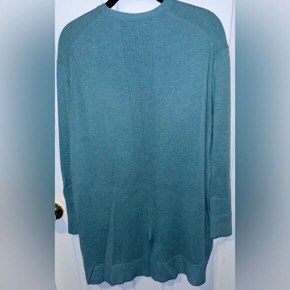 Lou & Grey Long, Soft, Open Cardigan Sweater, in a Blu/Green Sz Medium EUC - Picture 2 of 10